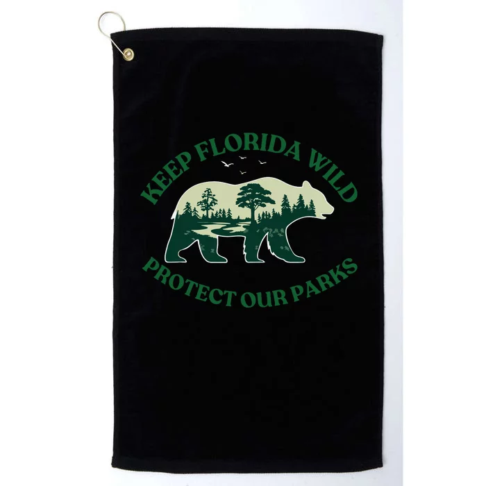 Keep Florida Wild Protect Our Parks Wildlife Graphic Platinum Collection Golf Towel