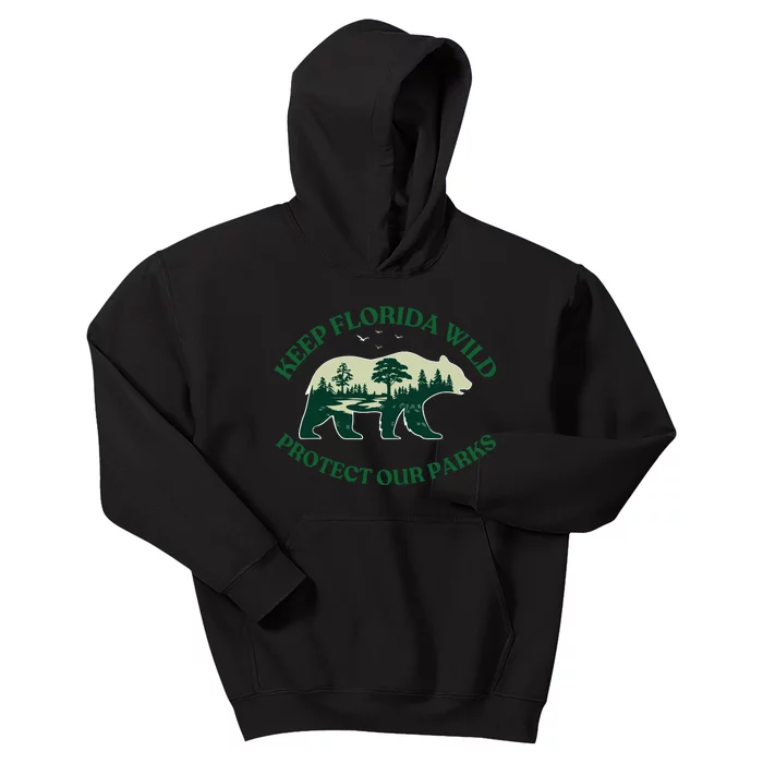 Keep Florida Wild Protect Our Parks Wildlife Graphic Kids Hoodie