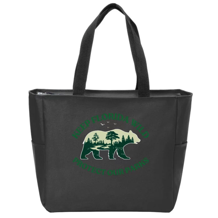 Keep Florida Wild Protect Our Parks Wildlife Graphic Zip Tote Bag