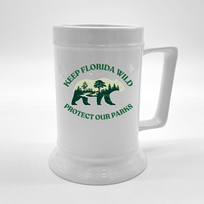 Keep Florida Wild Protect Our Parks Wildlife Graphic Front & Back Beer Stein