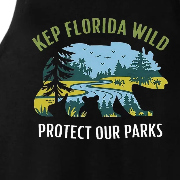 Keep Florida Wild Protect Our Parks Wildlife Ladies Tri-Blend Wicking Tank