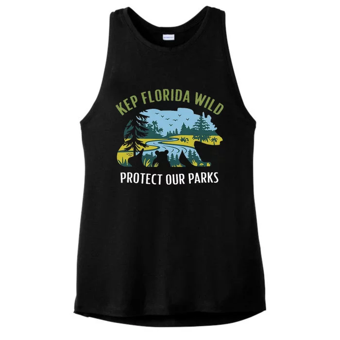 Keep Florida Wild Protect Our Parks Wildlife Ladies Tri-Blend Wicking Tank