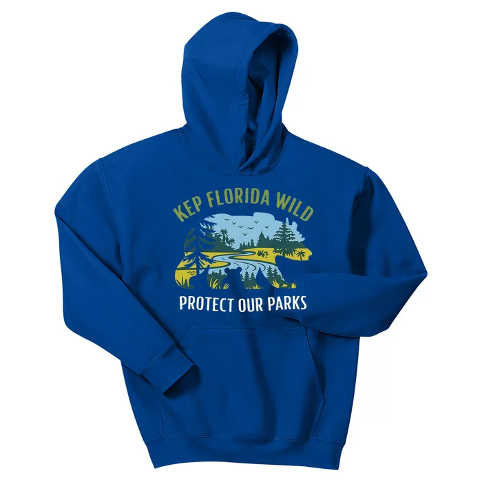 Keep Florida Wild Protect Our Parks Wildlife Kids Hoodie