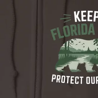 Keep Florida Wild Protect Our Parks Wildlife Graphic Full Zip Hoodie