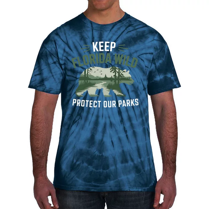 Keep Florida Wild Protect Our Parks Wildlife Graphic Tie-Dye T-Shirt