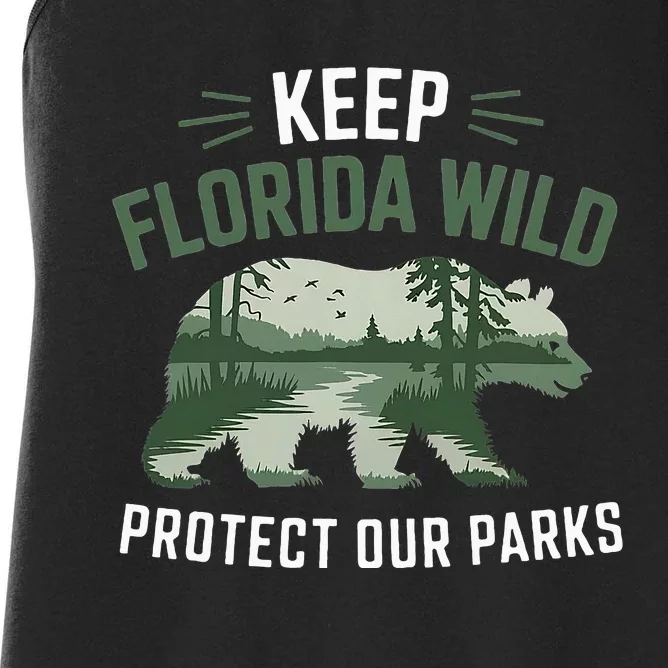 Keep Florida Wild Protect Our Parks Wildlife Women's Racerback Tank