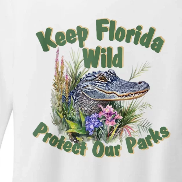 Keep Florida Wild Protect Florida Parks Womens CVC Long Sleeve Shirt