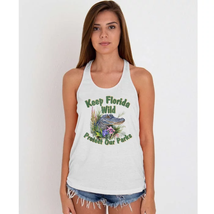 Keep Florida Wild Protect Florida Parks Women's Knotted Racerback Tank