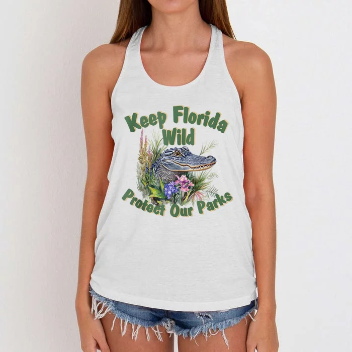 Keep Florida Wild Protect Florida Parks Women's Knotted Racerback Tank