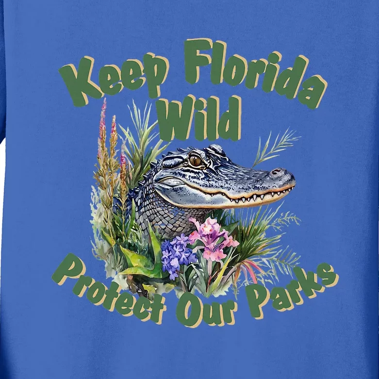 Keep Florida Wild Protect Florida Parks Kids Long Sleeve Shirt