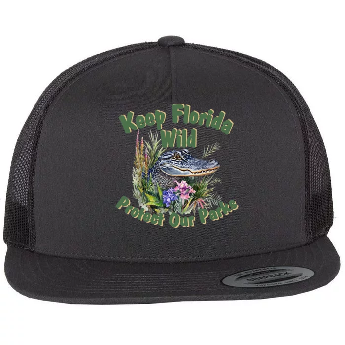 Keep Florida Wild Protect Florida Parks Flat Bill Trucker Hat