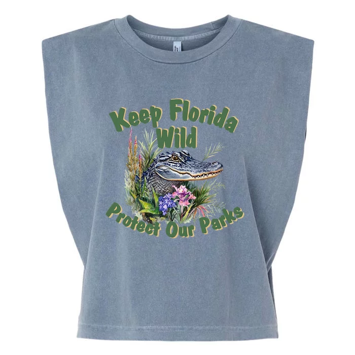 Keep Florida Wild Protect Florida Parks Garment-Dyed Women's Muscle Tee