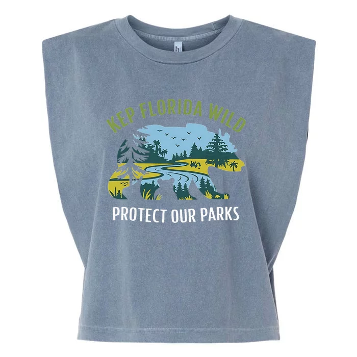 Keep Florida Wild Protect Our Parks Wildlife Garment-Dyed Women's Muscle Tee