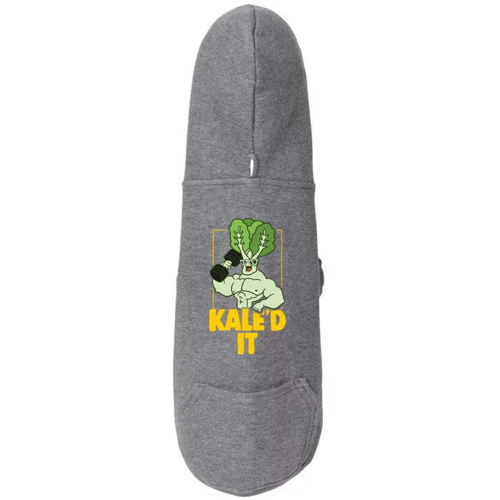 Kale Fitness Weightlifter Vegan Vegetarian Gift Doggie 3-End Fleece Hoodie