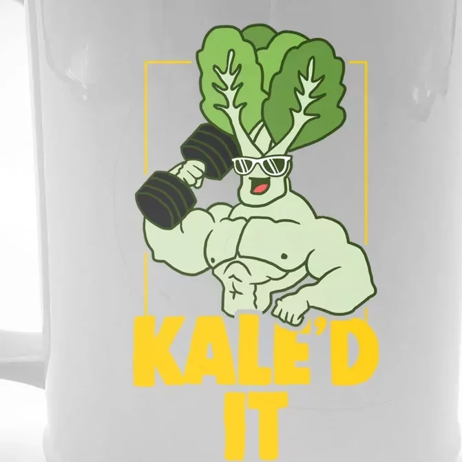 Kale Fitness Weightlifter Vegan Vegetarian Gift Front & Back Beer Stein