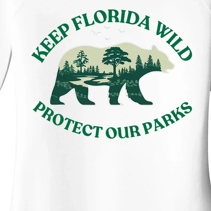 Keep Florida Wild Protect Our Parks Wildlife Graphic Women's Perfect Tri Tunic Long Sleeve Shirt