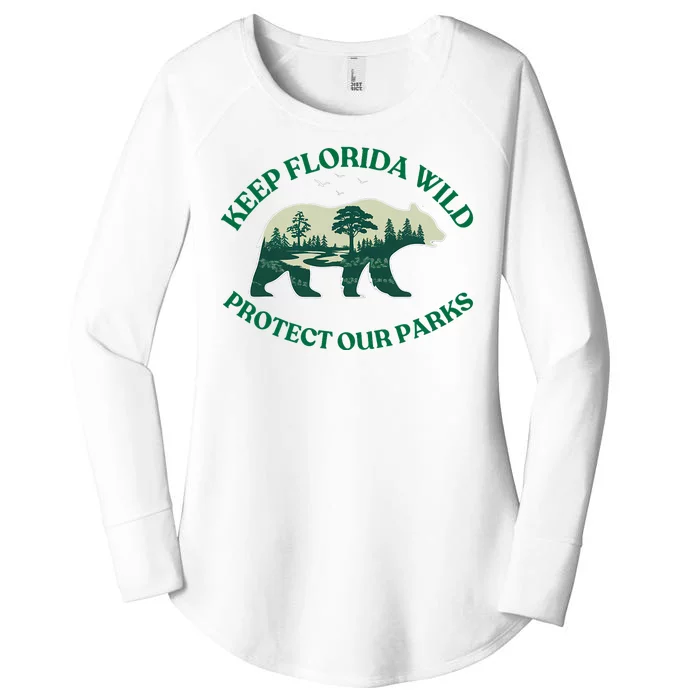 Keep Florida Wild Protect Our Parks Wildlife Graphic Women's Perfect Tri Tunic Long Sleeve Shirt