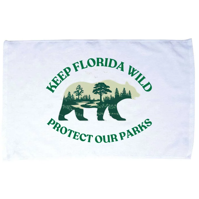 Keep Florida Wild Protect Our Parks Wildlife Graphic Microfiber Hand Towel