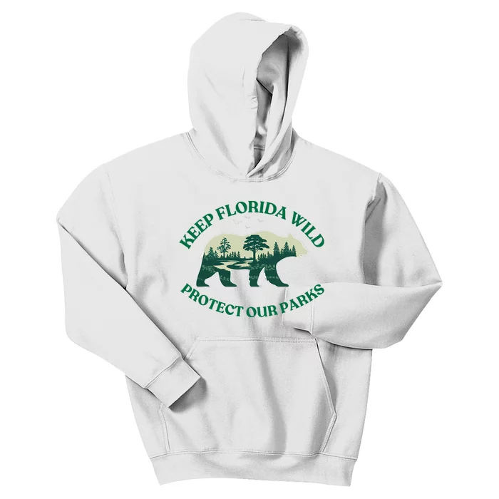 Keep Florida Wild Protect Our Parks Wildlife Graphic Kids Hoodie