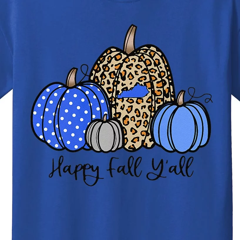 Kentucky Fall Yall Cute Pumpkin Fall Halloween Thanksgiving Premium Kids T-Shirt