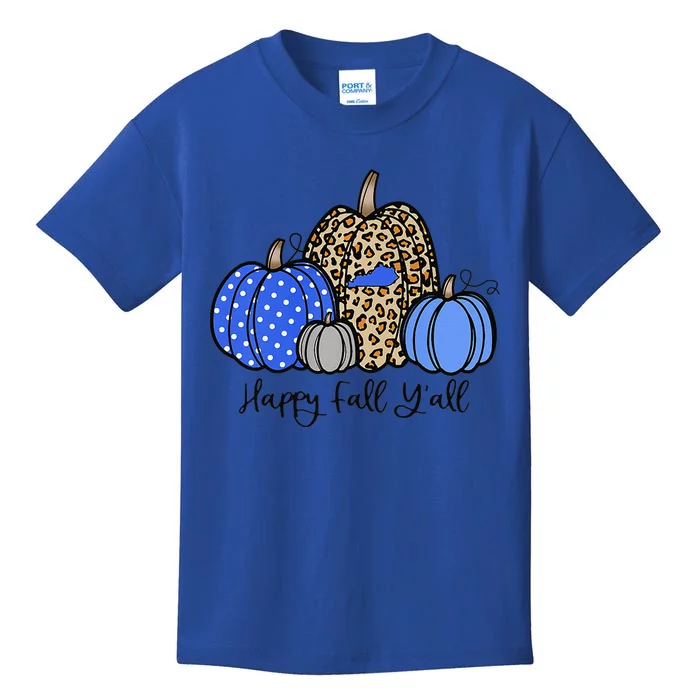 Kentucky Fall Yall Cute Pumpkin Fall Halloween Thanksgiving Premium Kids T-Shirt