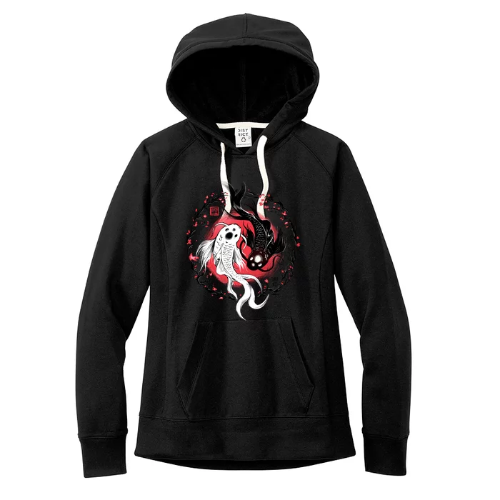 Koi Fish Ying Yang Japanese Women's Fleece Hoodie