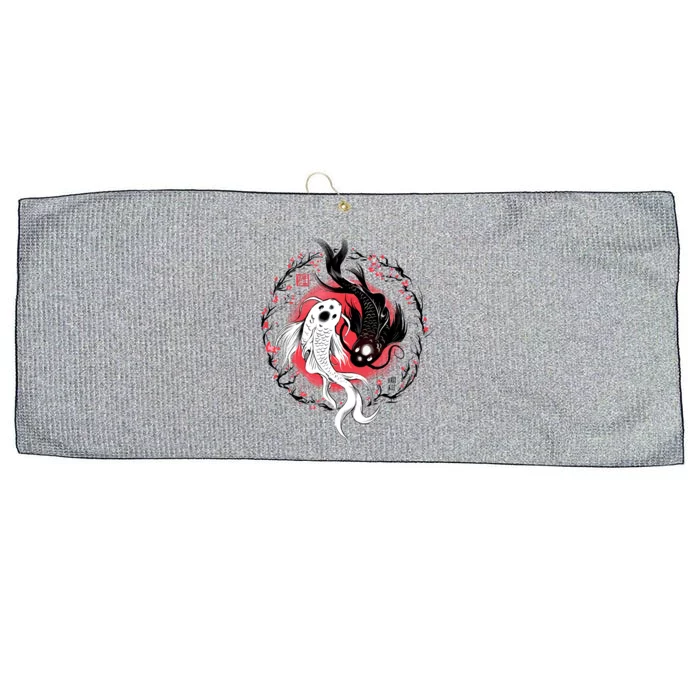 Koi Fish Ying Yang Japanese Large Microfiber Waffle Golf Towel