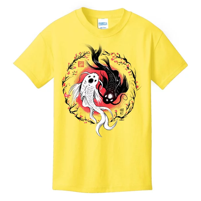 Koi Fish Ying Yang Japanese Kids T-Shirt