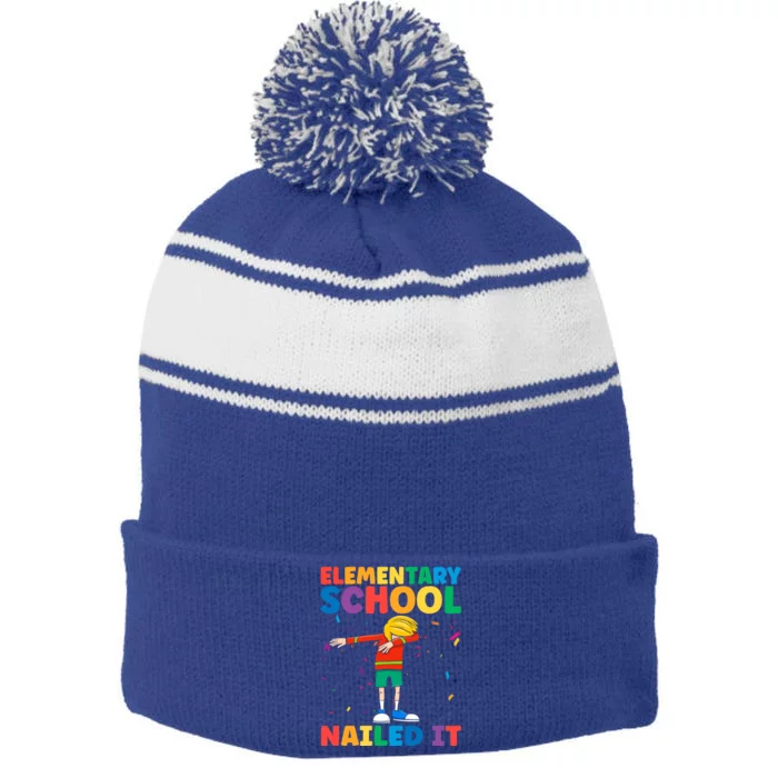 Kindergarten Graduate 1St Grade Meaningful Gift Stripe Pom Pom Beanie