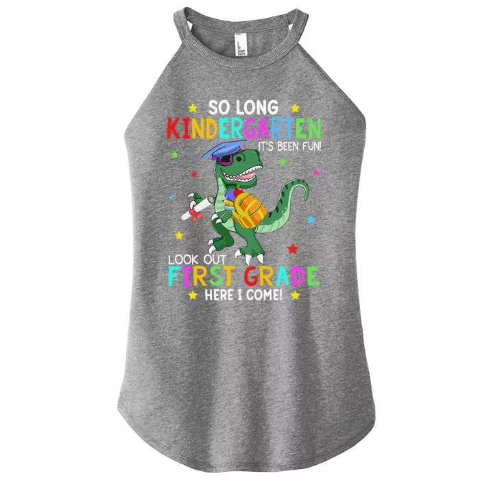 Kindergarten Graduation 2024 Graduate Dinosaur Trex Women’s Perfect Tri Rocker Tank