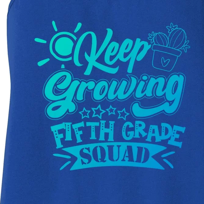 Keep Growing 5Th Fifth Grade Teacher Team Gift Women's Racerback Tank