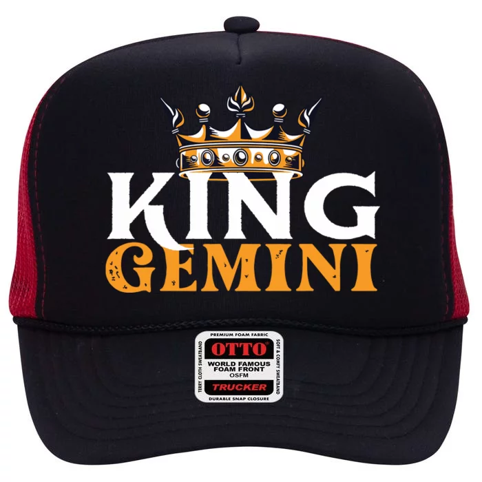 King Gemini Astrologer Astrology Zodiac Sign Horoscope High Crown Mesh Trucker Hat