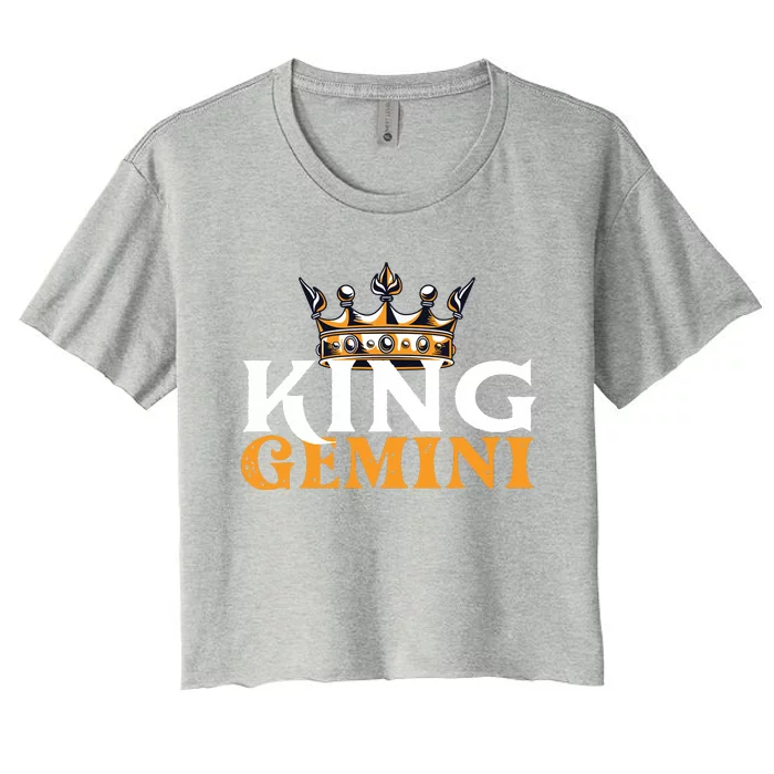 King Gemini Astrologer Astrology Zodiac Sign Horoscope Women's Crop Top Tee