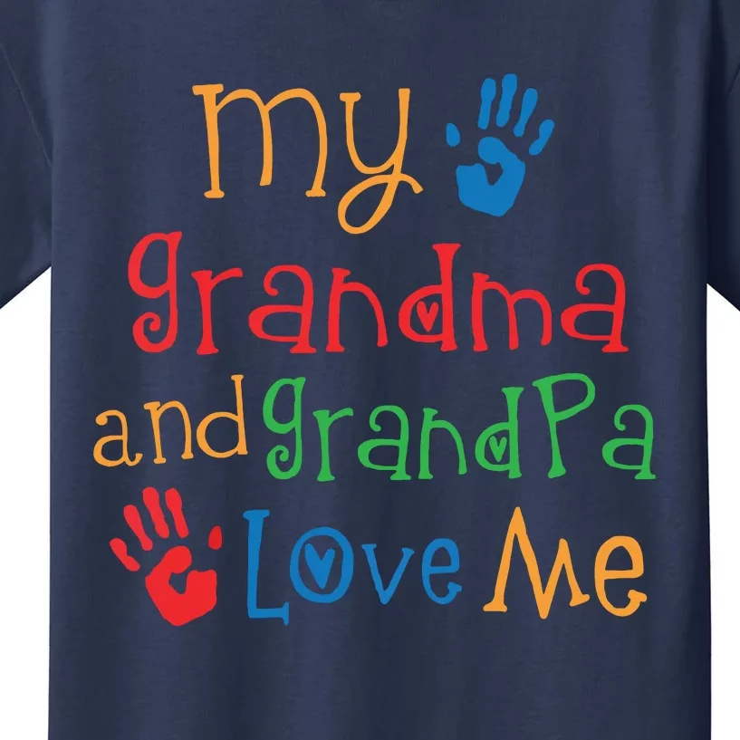 Kids Grandma And Grandpa Love Me Grandchild Kids T-Shirt