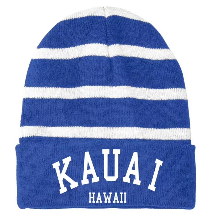 Kauai Gift Aloha Hawaii Tribe Beach Gift Striped Beanie with Solid Band