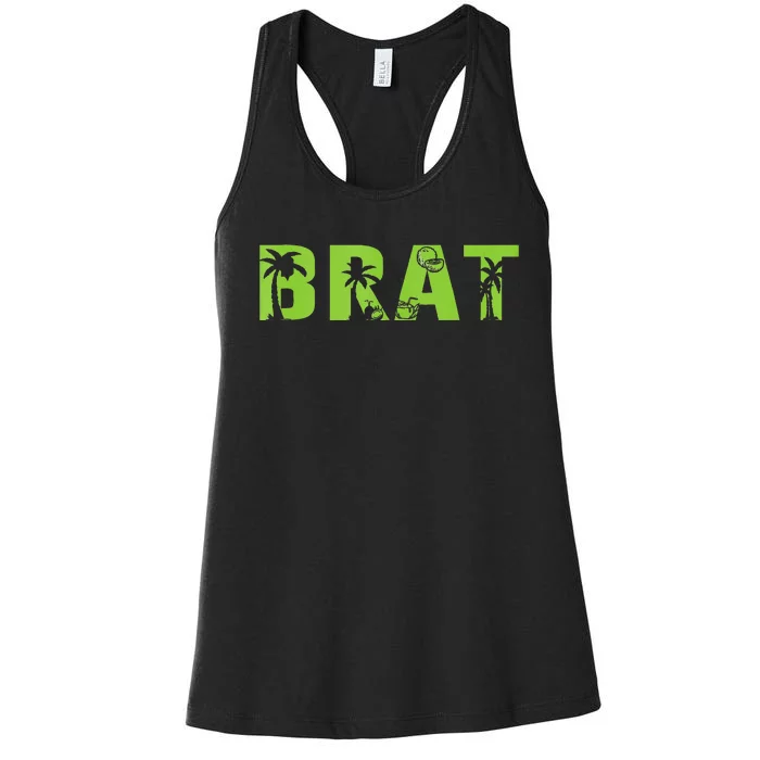 Kamala Green Brat Coconut Tree Summer Vibes Women's Racerback Tank