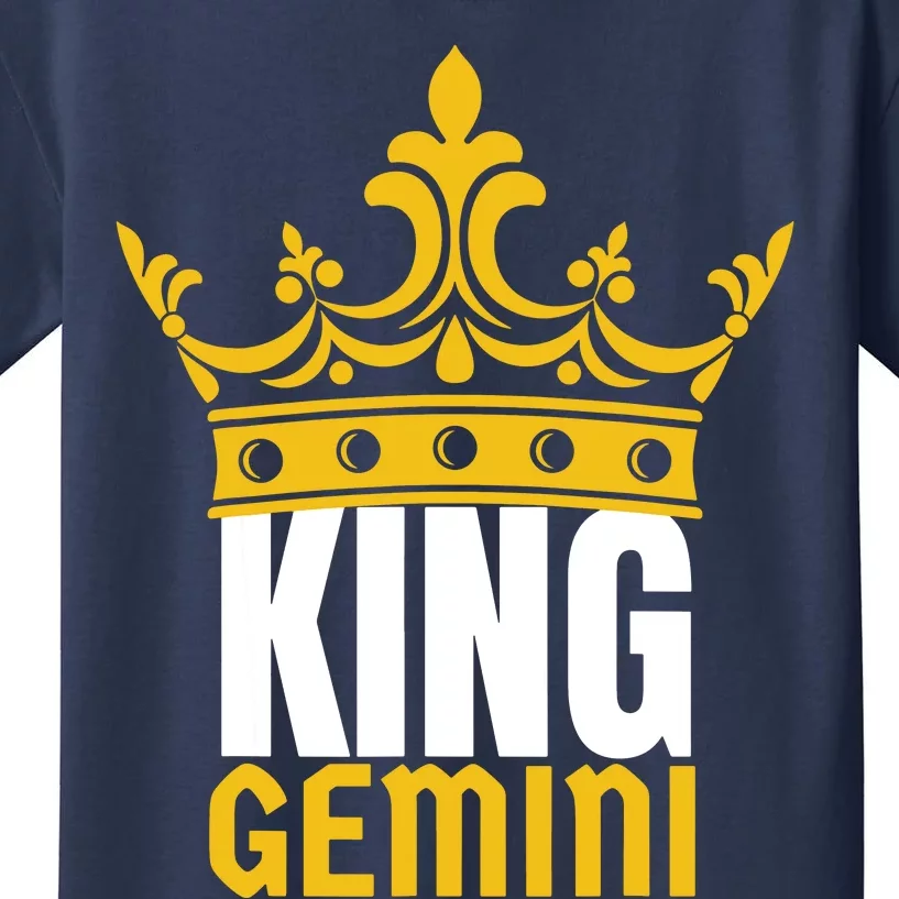 King Gemini Birthday Horoscope Zodiac Sign Astrology Kids T-Shirt