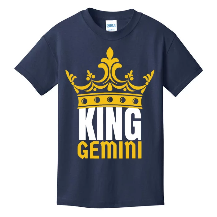 King Gemini Birthday Horoscope Zodiac Sign Astrology Kids T-Shirt