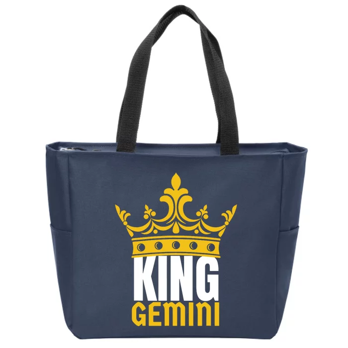 King Gemini Birthday Horoscope Zodiac Sign Astrology Zip Tote Bag