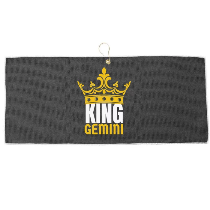 King Gemini Birthday Horoscope Zodiac Sign Astrology Large Microfiber Waffle Golf Towel