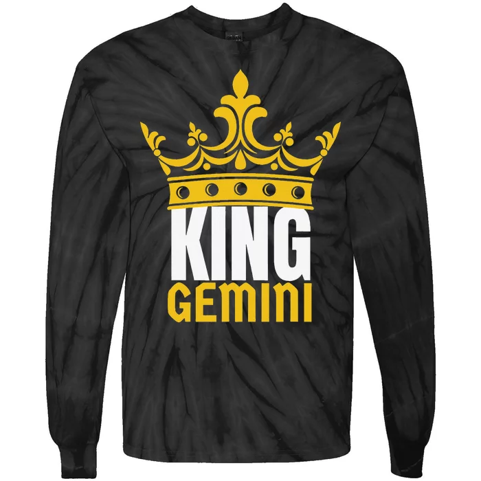 King Gemini Birthday Horoscope Zodiac Sign Astrology Tie-Dye Long Sleeve Shirt