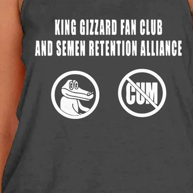 King Gizzard Club And Semen Retention Alliance Women's Knotted Racerback Tank