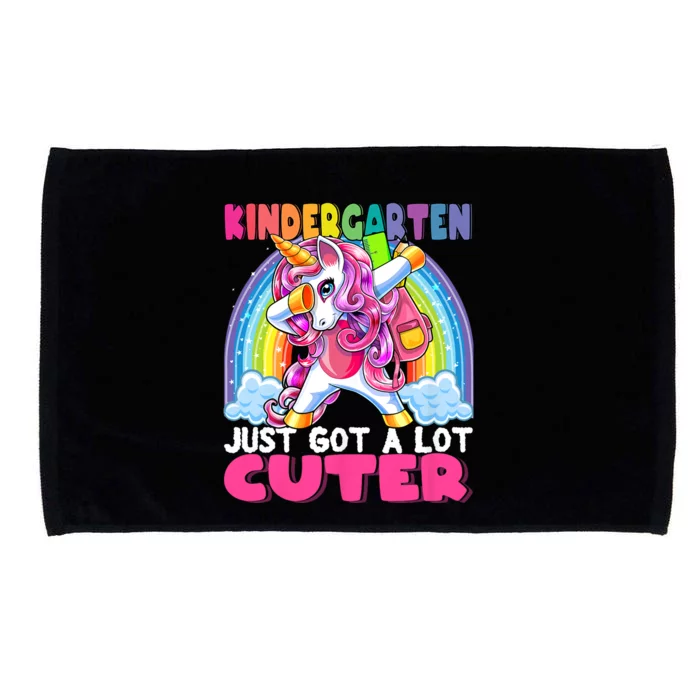 Kindergarten Got Cuter Dabbing Unicorn Back To School Microfiber Hand Towel