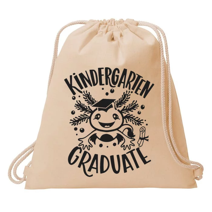 Kindergarten Graduate Cute Axolotl Design Drawstring Bag