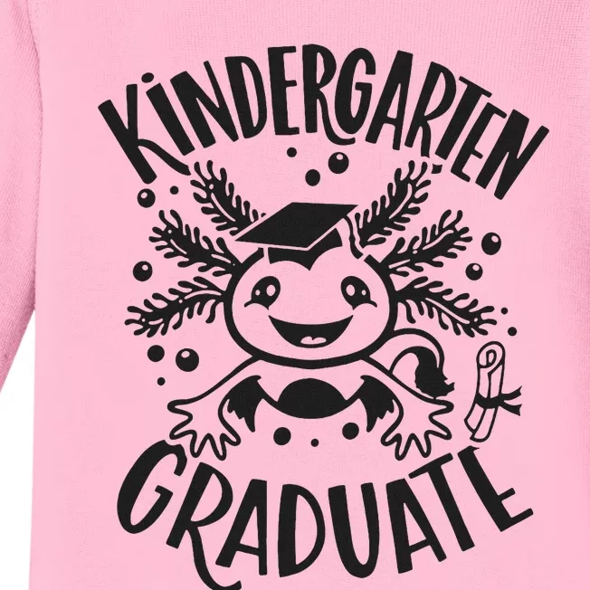 Kindergarten Graduate Cute Axolotl Design Baby Long Sleeve Bodysuit