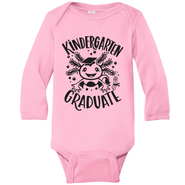 Kindergarten Graduate Cute Axolotl Design Baby Long Sleeve Bodysuit