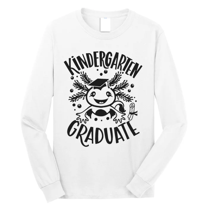 Kindergarten Graduate Cute Axolotl Design Long Sleeve Shirt