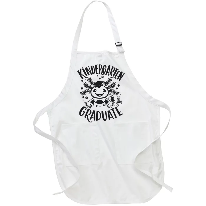 Kindergarten Graduate Cute Axolotl Design Full-Length Apron With Pocket