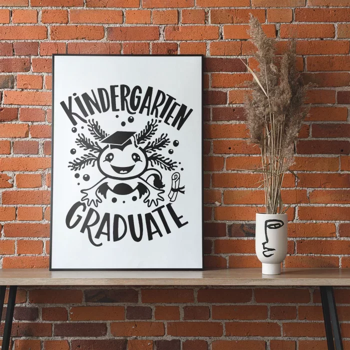 Kindergarten Graduate Cute Axolotl Design Poster