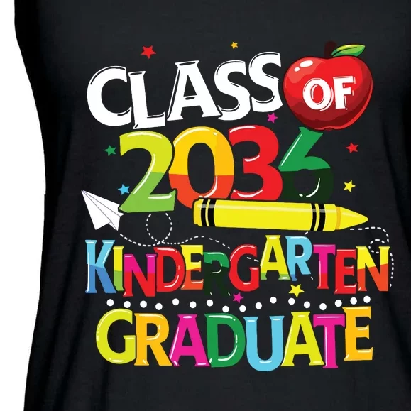 Kindergarten Graduate Class Of 2036 Last Day Of School Ladies Essential Flowy Tank